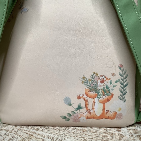 Loungefly Disney WinnieThe Pooh & Eeyore Florals Mini Green and Cream Backpack - Picture 7 of 13